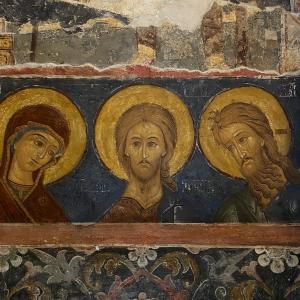 painting of Jesus, Mary, and John 